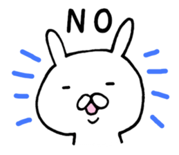 Sticker of amusing white rabbit sticker #7149271