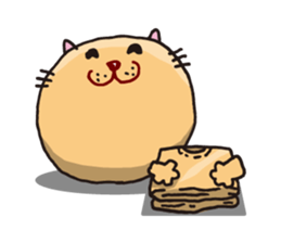 Stuffed animal of round cat sticker #7149840