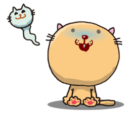 Stuffed animal of round cat sticker #7149843