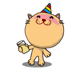 Stuffed animal of round cat sticker #7149844