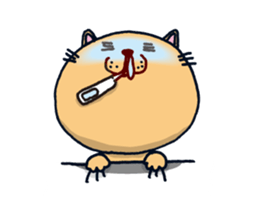 Stuffed animal of round cat sticker #7149846