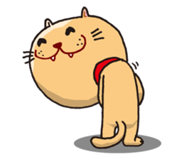 Stuffed animal of round cat sticker #7149847