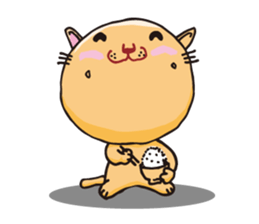 Stuffed animal of round cat sticker #7149849