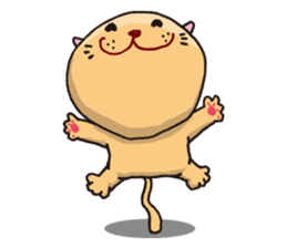 Stuffed animal of round cat sticker #7149851