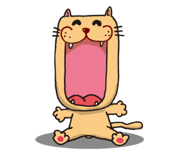 Stuffed animal of round cat sticker #7149852