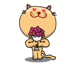 Stuffed animal of round cat sticker #7149856