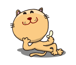 Stuffed animal of round cat sticker #7149859