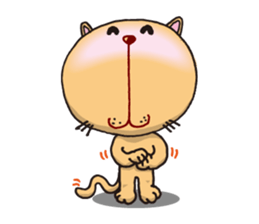 Stuffed animal of round cat sticker #7149860