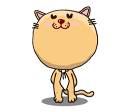 Stuffed animal of round cat sticker #7149861