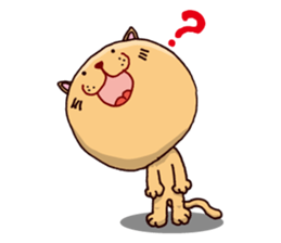 Stuffed animal of round cat sticker #7149863