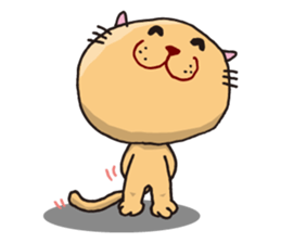 Stuffed animal of round cat sticker #7149865