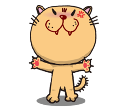 Stuffed animal of round cat sticker #7149866