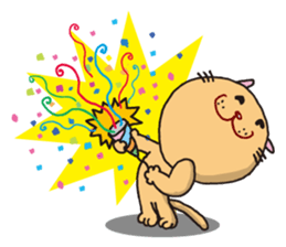 Stuffed animal of round cat sticker #7149867