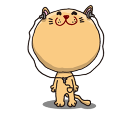 Stuffed animal of round cat sticker #7149871