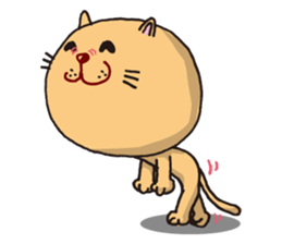 Stuffed animal of round cat sticker #7149872