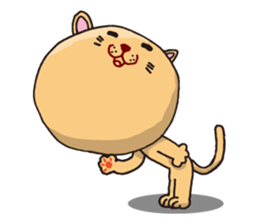 Stuffed animal of round cat sticker #7149873