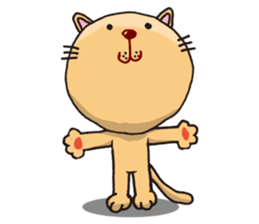 Stuffed animal of round cat sticker #7149874