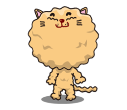 Stuffed animal of round cat sticker #7149876