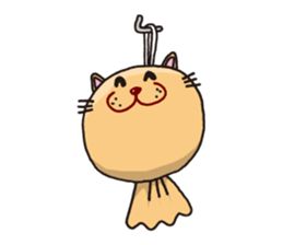 Stuffed animal of round cat sticker #7149877