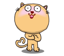 Stuffed animal of round cat sticker #7149878