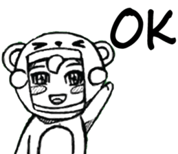 Cartoon Boy anime drawing v.baby bear sticker #7150280