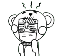 Cartoon Boy anime drawing v.baby bear sticker #7150282