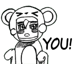 Cartoon Boy anime drawing v.baby bear sticker #7150285