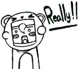 Cartoon Boy anime drawing v.baby bear sticker #7150287