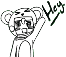 Cartoon Boy anime drawing v.baby bear sticker #7150289