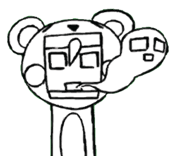 Cartoon Boy anime drawing v.baby bear sticker #7150290