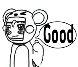 Cartoon Boy anime drawing v.baby bear sticker #7150294