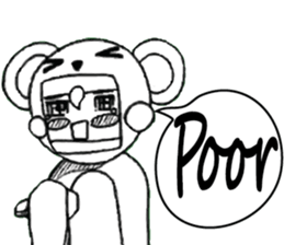 Cartoon Boy anime drawing v.baby bear sticker #7150296