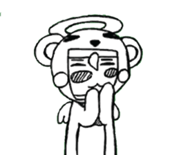 Cartoon Boy anime drawing v.baby bear sticker #7150297