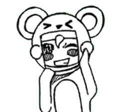 Cartoon Boy anime drawing v.baby bear sticker #7150299