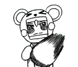 Cartoon Boy anime drawing v.baby bear sticker #7150302