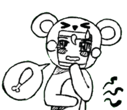 Cartoon Boy anime drawing v.baby bear sticker #7150304