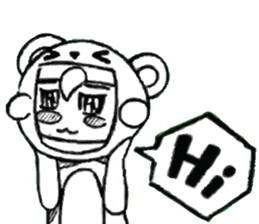 Cartoon Boy anime drawing v.baby bear sticker #7150306