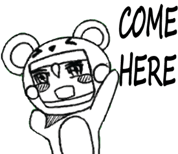 Cartoon Boy anime drawing v.baby bear sticker #7150308