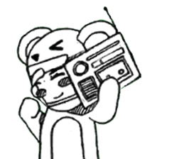 Cartoon Boy anime drawing v.baby bear sticker #7150310