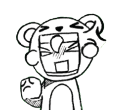 Cartoon Boy anime drawing v.baby bear sticker #7150312