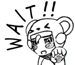 Cartoon Boy anime drawing v.baby bear sticker #7150318