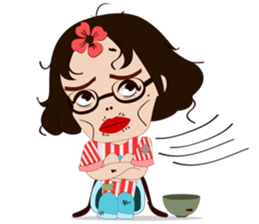 silly girl sticker #7155682