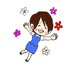 around thirty Female employee Stamp 2 sticker #7155858