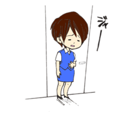 around thirty Female employee Stamp 2 sticker #7155859