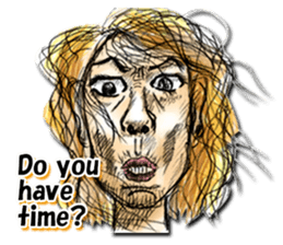 Strange face all stars (English) sticker #7156408