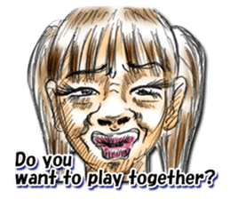 Strange face all stars (English) sticker #7156435