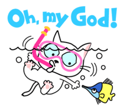 Communication of the cat / Summer sticker #7158775