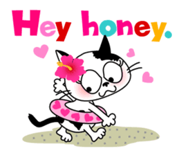 Communication of the cat / Summer sticker #7158792