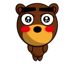 Black Eyebrows Bear 14 sticker #7160304