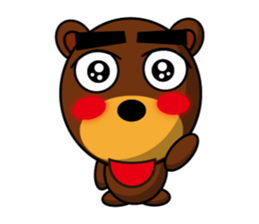 Black Eyebrows Bear 14 sticker #7160305